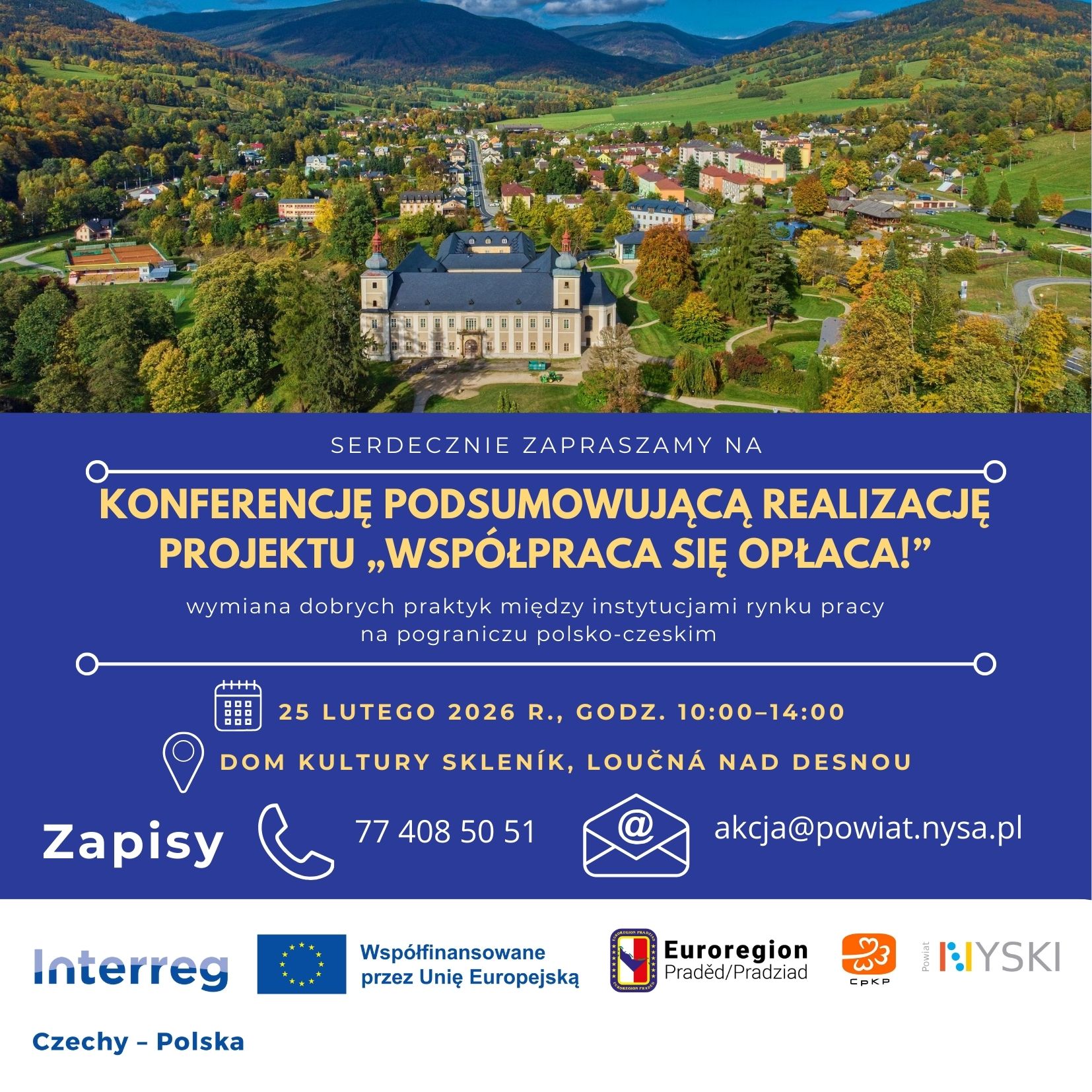Informacja o konferencji pn. &bdquo;Wsp&oacute;łpraca się opłaca! - wymiana dobrych praktyk między instytucjami rynku pracy na pograniczu polsko-czeskim&rdquo;