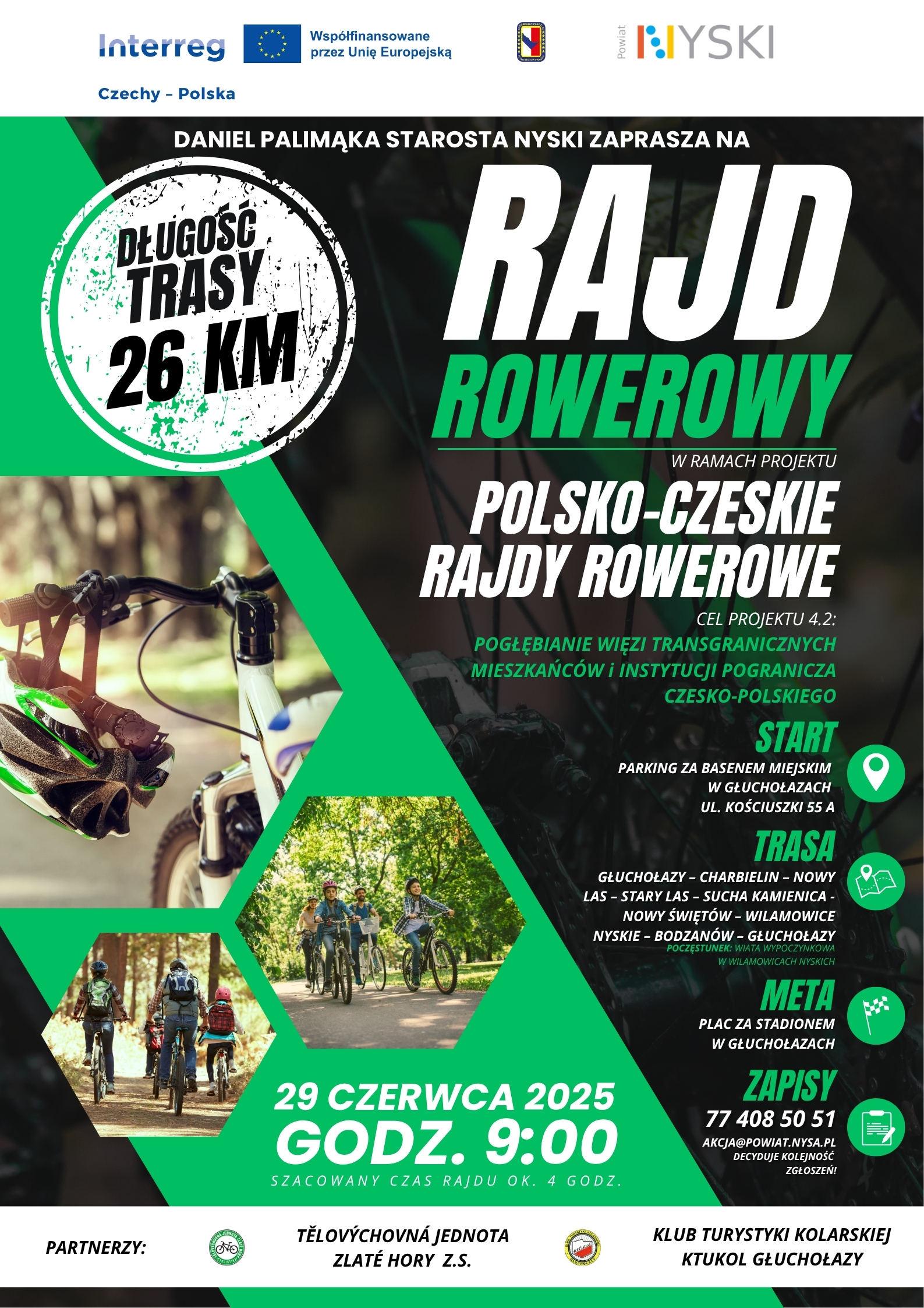 Plakat zapraszający na Rajd Rowerowy