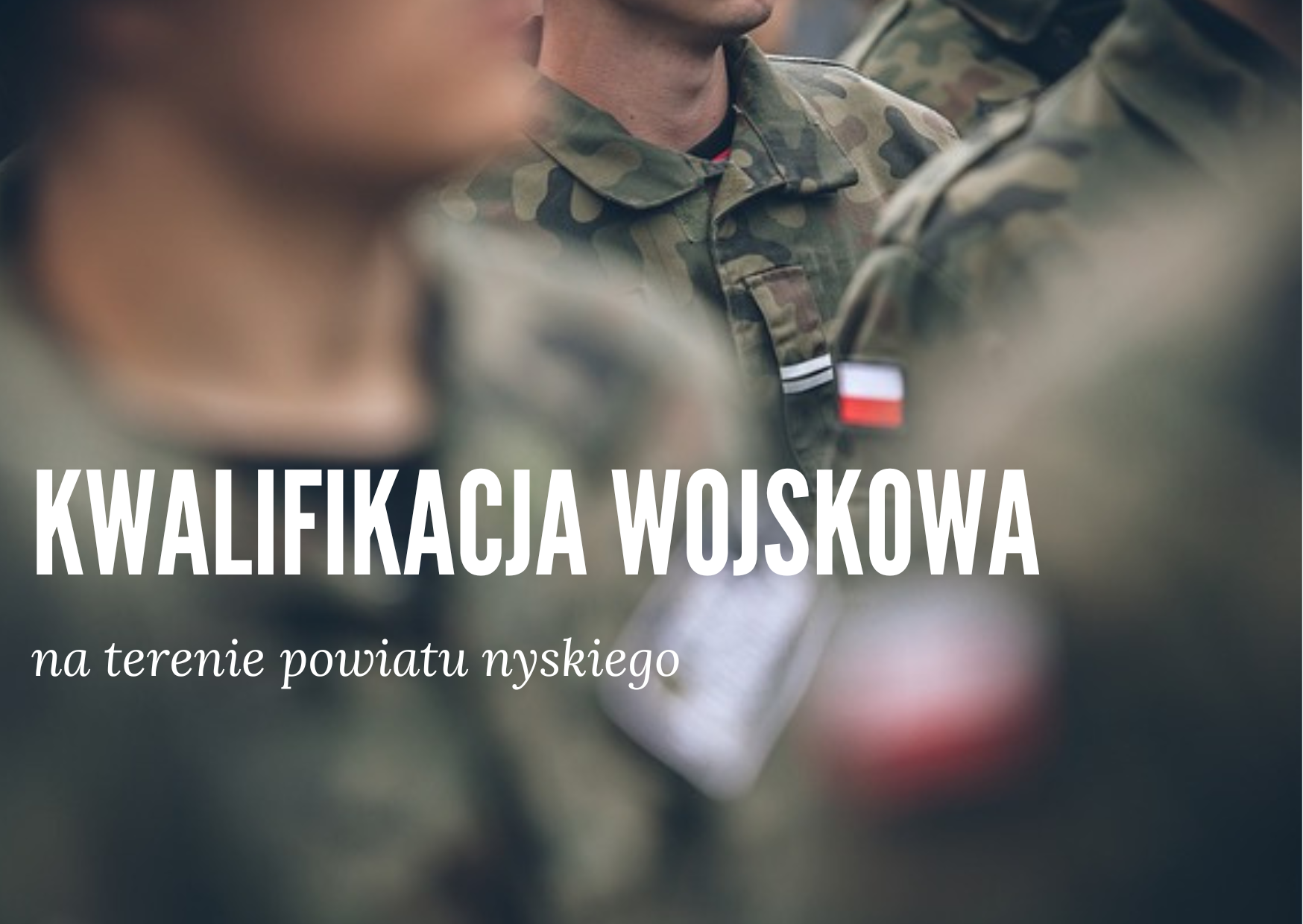 Kwalifikacja Wojskowa na terenie Powiatu Nyskiego zostanie przeprowadzona zgodnie z Wojewódzkim Planem  na 2023 rok, w dniach od 15 maja do dnia 23 czerwca 2023  r.