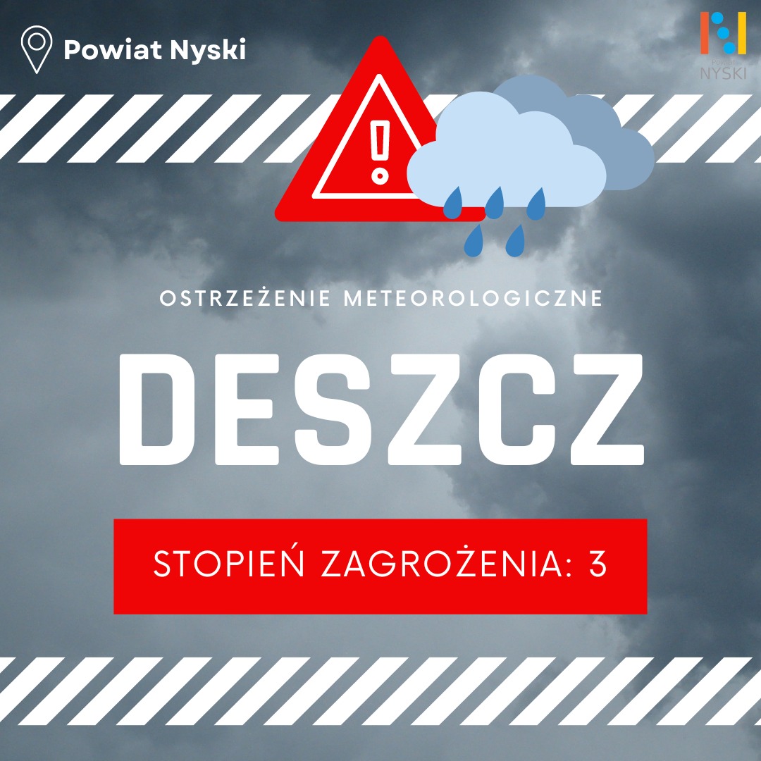 IMGW-PIB Centralne Biuro Prognoz Meteorologicznych  - Wydział we Wrocławiu informuje o możliwości wystąpienia niekorzystnych warunków atmosferycznych.